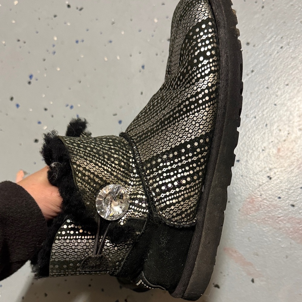 UGG Black and Silver Sequin Boots
